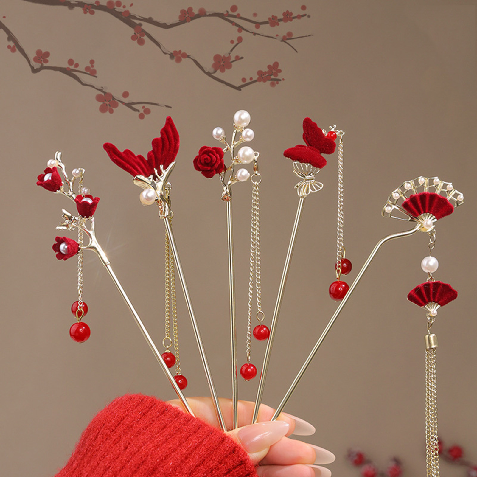 Chinese Style Rose Flower Hair - Florist Supplies recension och pris