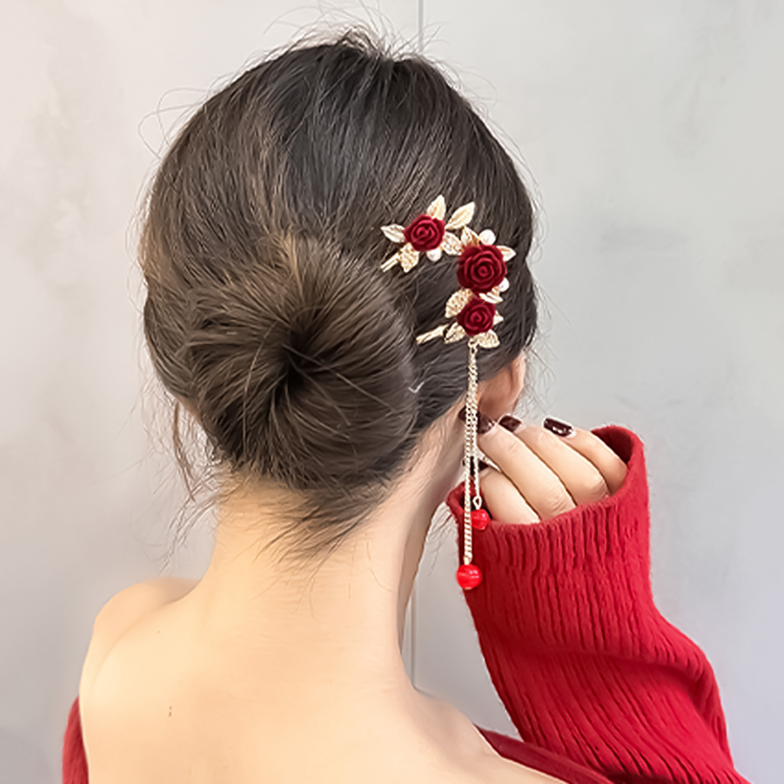 Chinese Style Rose Flower Hair - Florist Supplies recension och pris